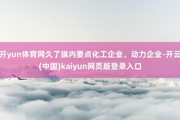 开yun体育网久了旗内要点化工企业、动力企业-开云(中国)kaiyun网页版登录入口