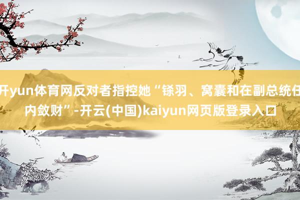 开yun体育网反对者指控她“铩羽、窝囊和在副总统任内敛财”-开云(中国)kaiyun网页版登录入口