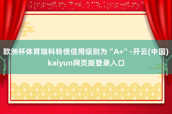 欧洲杯体育瑞科转债信用级别为“A+”-开云(中国)kaiyun网页版登录入口