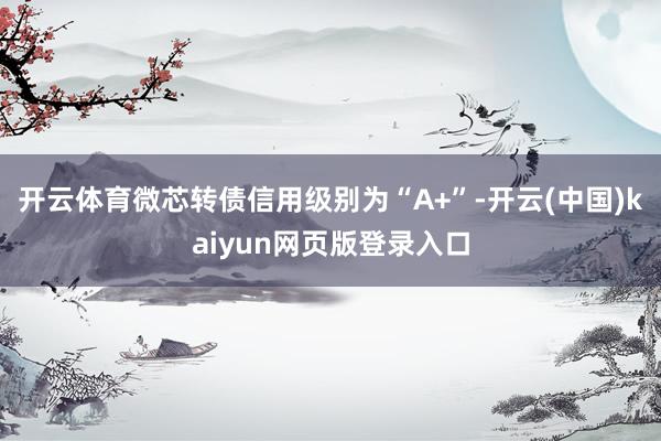 开云体育微芯转债信用级别为“A+”-开云(中国)kaiyun网页版登录入口