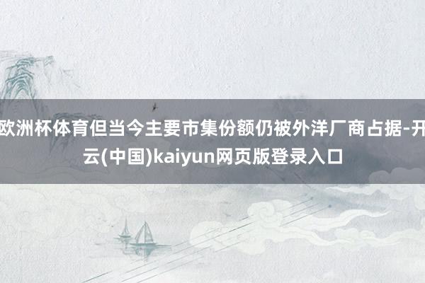欧洲杯体育但当今主要市集份额仍被外洋厂商占据-开云(中国)kaiyun网页版登录入口