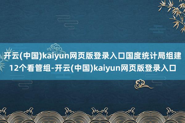 开云(中国)kaiyun网页版登录入口国度统计局组建12个看管组-开云(中国)kaiyun网页版登录入口