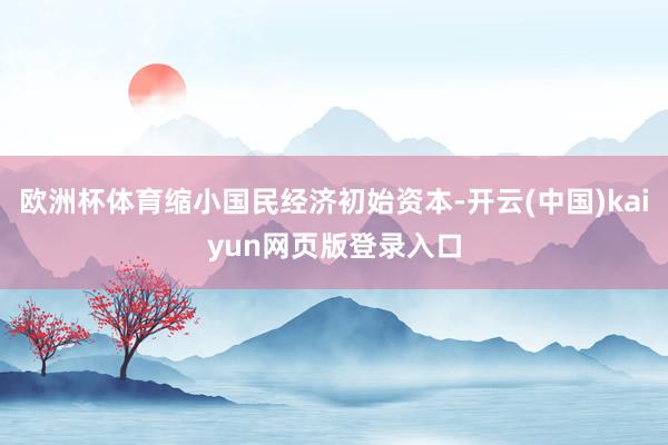 欧洲杯体育缩小国民经济初始资本-开云(中国)kaiyun网页版登录入口