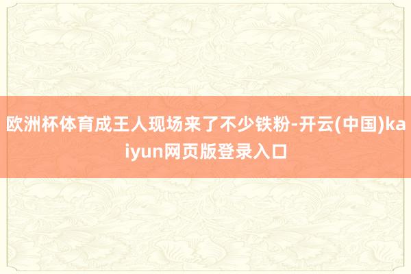 欧洲杯体育成王人现场来了不少铁粉-开云(中国)kaiyun网页版登录入口