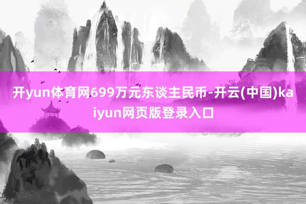 开yun体育网699万元东谈主民币-开云(中国)kaiyun网页版登录入口